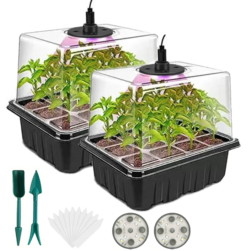 Humidity Dome Kit - Zaaiplateau met groeilampen, verstelbare vochtigheidsdome, set