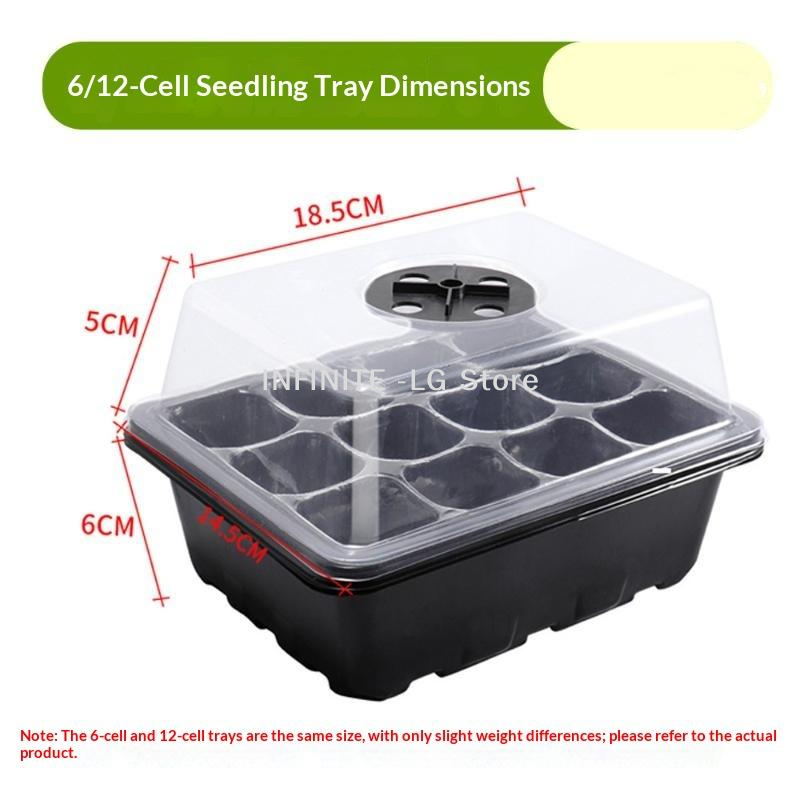 Humidity Dome Kit - 6/12-cel zaaitray voor thuisgebruik met groeilamp,